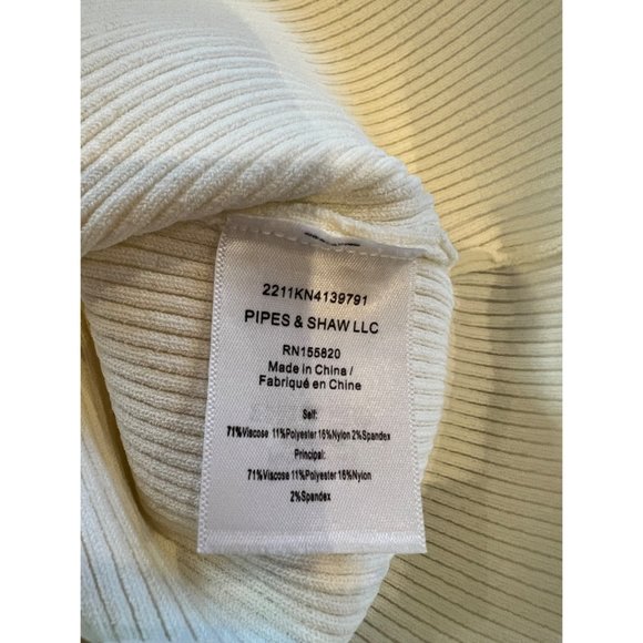 VERONICA BEARD Gladys Sweetheart Neck Rib top Sweater in Ivory Size M - Picture 6 of 6